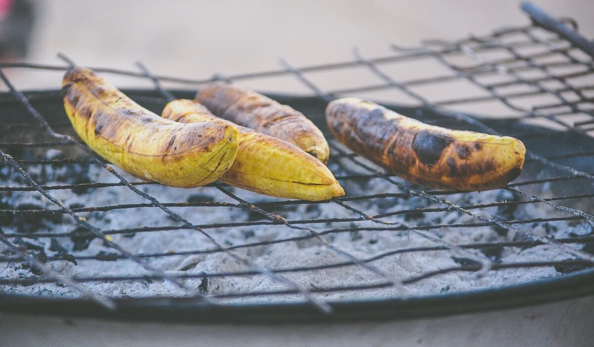 Banana on grill
