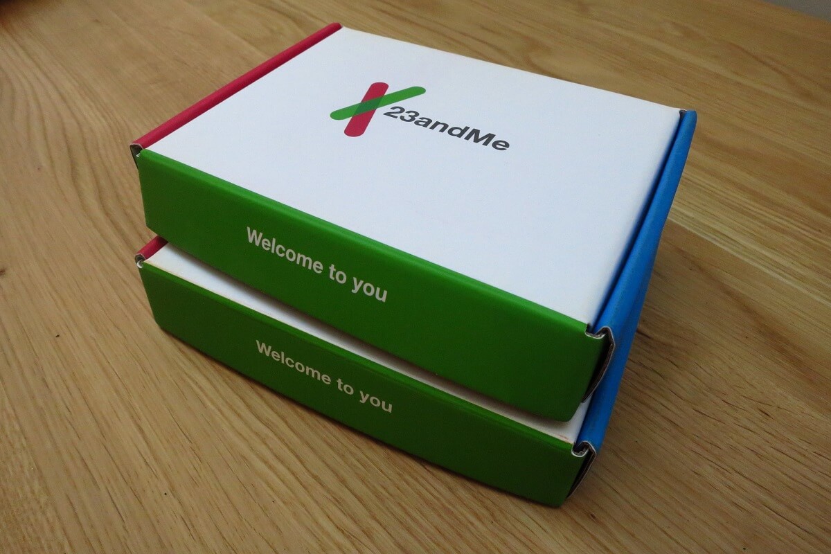 Boxes of 23andMe DNA Tests