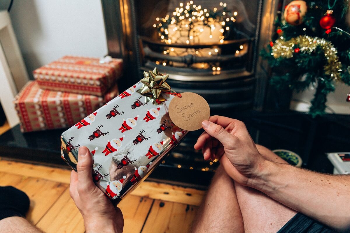 A secret Santa gift box