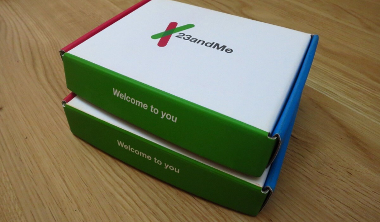 Boxes of 23andMe DNA tests